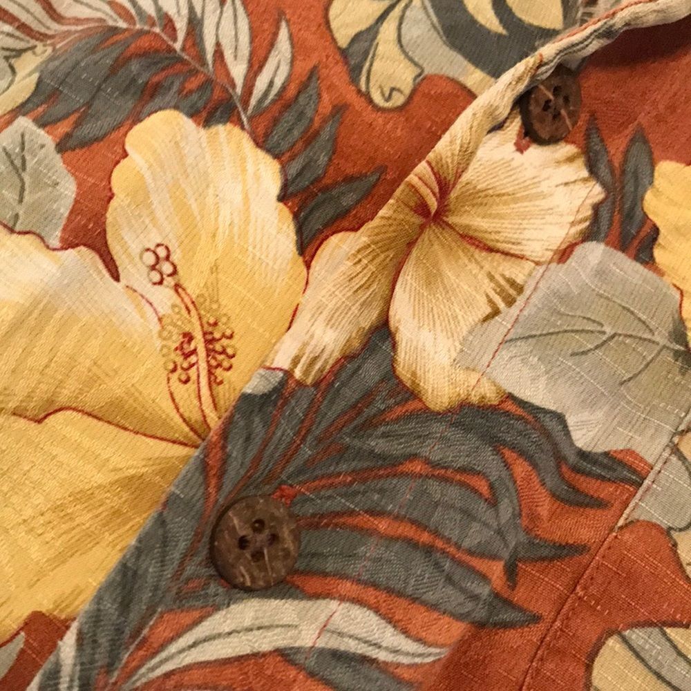 ENRO Tropical Print Silk Button Down - Size Medium - Picture 4 of 6